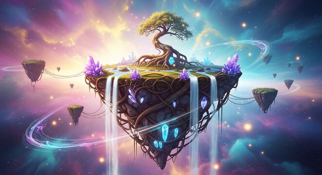 Fantasy floating island
