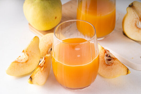 Fresh homemade apple quince juice