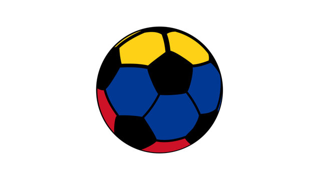 Colombia football flag, color vector illustration