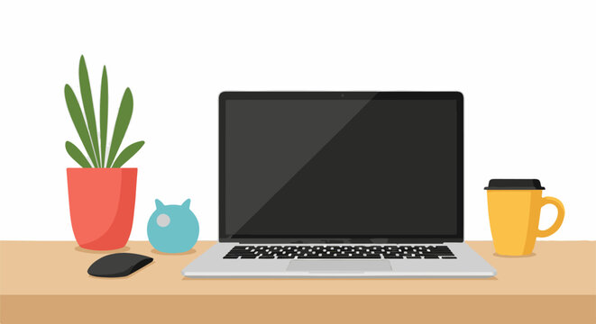 Flat lay of a comfortable workspace
