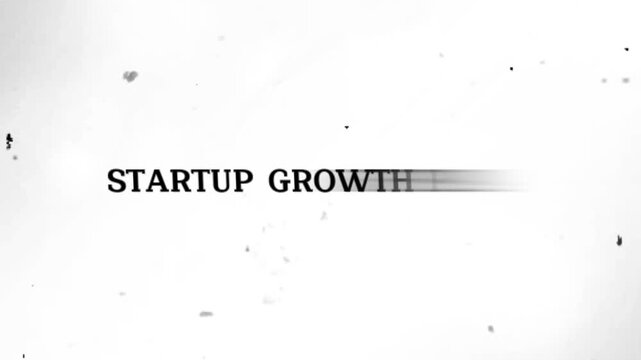 Blurry black and white image with startup text and white background