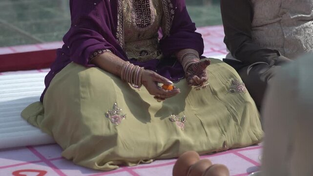 Indian Wedding Rituals with Bride and Groom Performing Sacred Traditions, Pheras, Mandap Ceremony, and Cultural Marriage Customs
