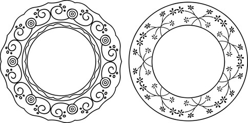 Naklejka premium vector frames black on a white background, borders