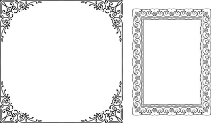 Naklejka premium vector frames black on a white background, borders