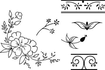 Fototapeta premium vector frames black on a white background, borders
