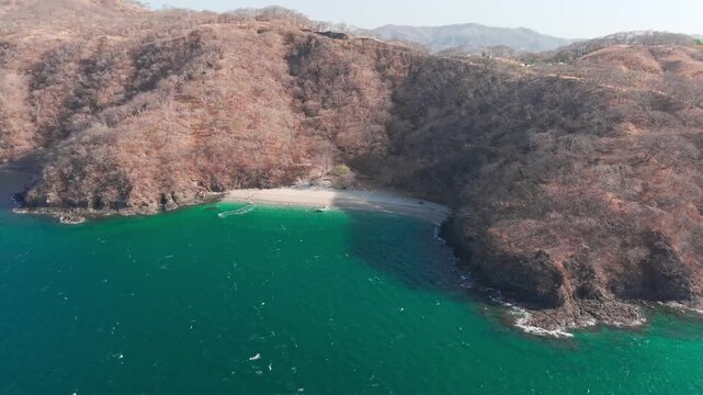Aerial view of the beauty of Playa Calzon de Pobre in Guanacaste Province, Costa Rica