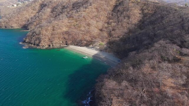 Tilt down view of Playa Calzon de Pobre, Guanacaste Province, Costa Rica