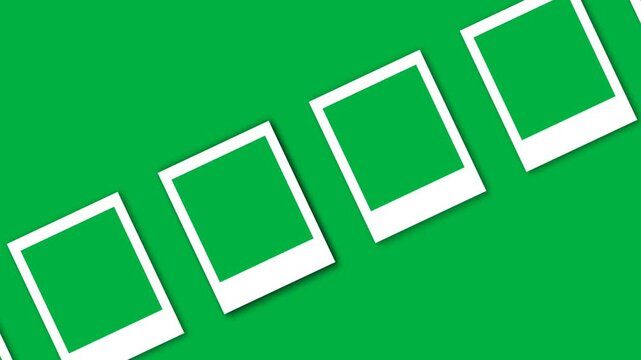 Vibrant Green Parents Day Memory Slideshow Template with Empty Photo Frames.