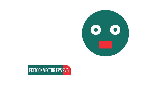 Surprised face emoji vector illustration graphic design.