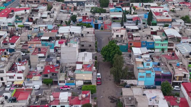 Aerial capture of densely populated community in Ecatepec