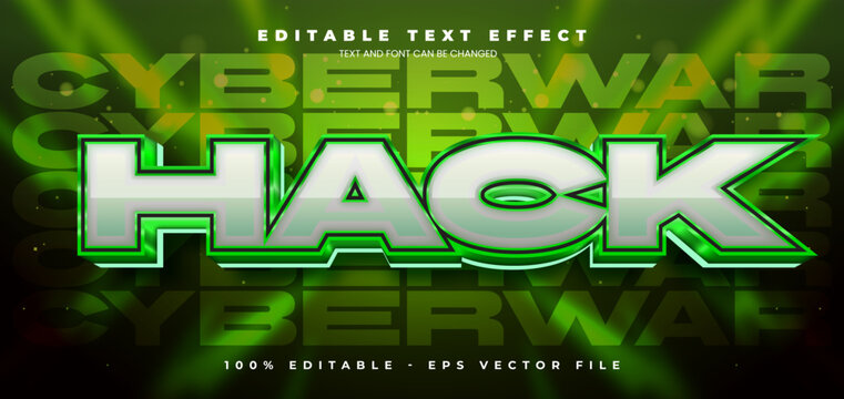 Hack Cyber editable text effect in modern trend style