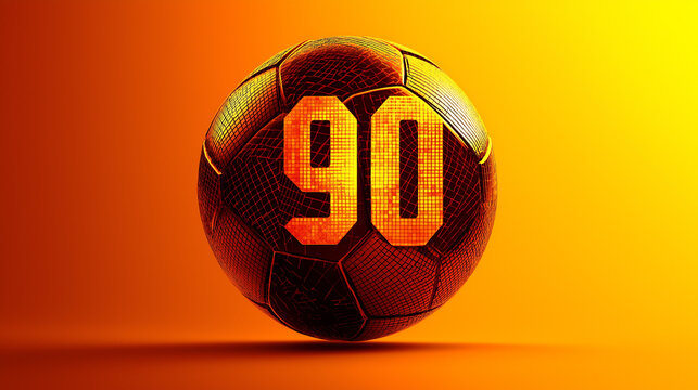 Abstract Glowing 3D Soccer Ball 90 Sports Background"
