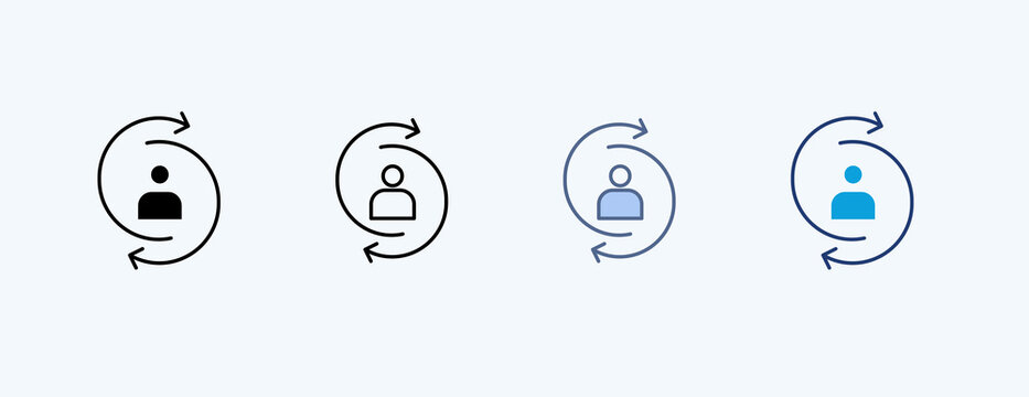 Employee Turnover Multiple Icon Illustration Vector