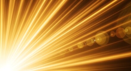 Obraz premium Golden Light Burst with Bokeh Effect