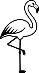 Obraz premium Line drawing of a flamingo standing on one leg