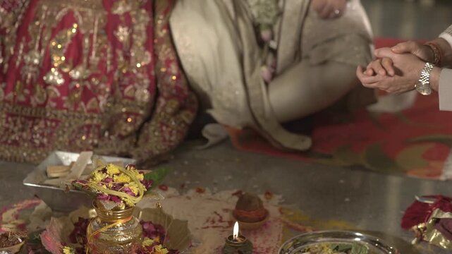 Indian Wedding Rituals with Bride and Groom Performing Sacred Traditions, Pheras, Mandap Ceremony, and Cultural Marriage Customs
