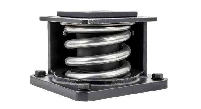 Heavy duty spring vibration isolator mount for industrial machinery.