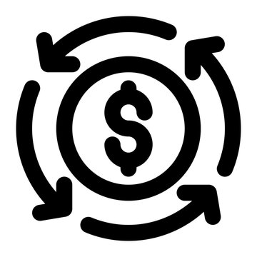 Cash Flow Outline Icon