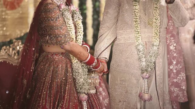 Indian Wedding Rituals with Bride and Groom Performing Sacred Traditions, Pheras, Mandap Ceremony, and Cultural Marriage Customs