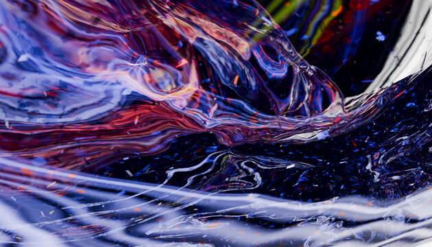 Abstract image with vibrant swirling colors and dynamic fluid patterns. Illustration, rendering