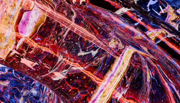 Abstract colorful swirls of red, blue, and yellow with dynamic, energetic movement. Illustration, rendering