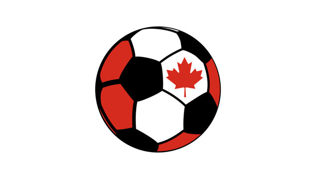 Canada football flag, color vector illustration