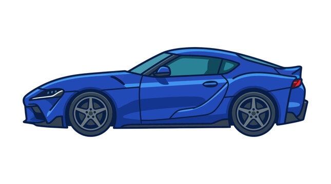 Blue Sports Car Illustration - Modern Automotive Design