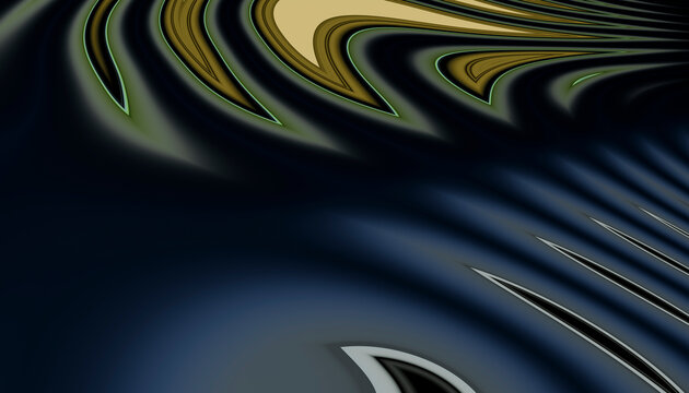 Abstract wave pattern with dark blue and green tones creating dynamic visual movement.