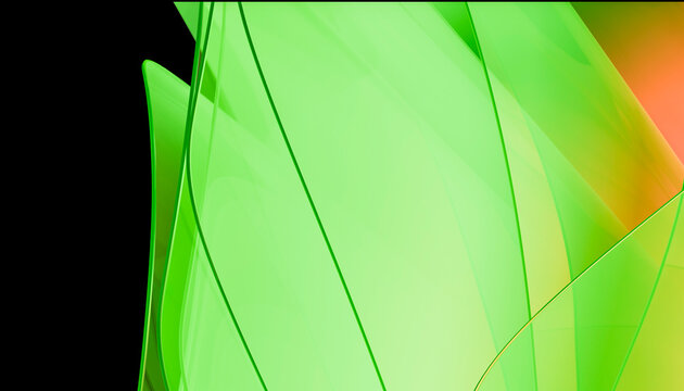 Abstract green and orange overlapping shapes creating a modern and dynamic composition.