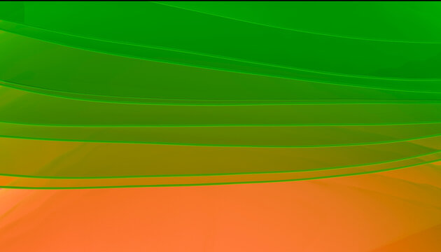 Abstract image with flowing green and orange layered curves.