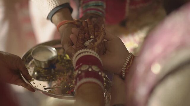 Indian Wedding Rituals with Bride and Groom Performing Sacred Traditions, Pheras, Mandap Ceremony, and Cultural Marriage Customs