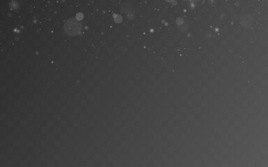 Fototapeta premium Soft glowing snowflake bokeh background, winter festive sparkle dust texture, abstract light particles for Christmas themed design projects.