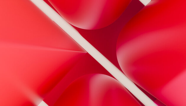 Abstract red and pink geometric shapes creating a bold, modern pattern.
