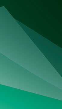 Overlapping geometric shapes in various green shades create an abstract pattern.