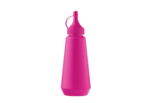 A classic reusable squeeze bottle made of flexible plastic with a narrow tip and a cap. Perfect for ketchup, mustard, or hot sauces in fast-food establishments.