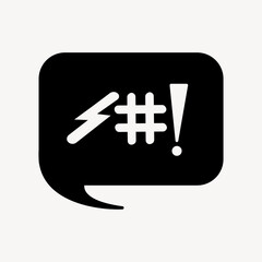 Obraz na płótnie Canvas Verbal abuse flat icon design