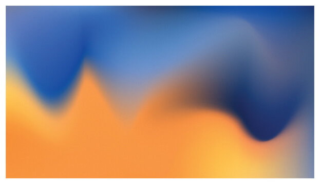 Abstract Blue and Orange Gradient Liquid Wave Background with Grainy Texture