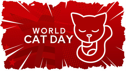 World cat day - banner, poster, vector illustration © KR Studio
