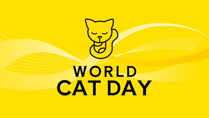 World cat day - banner, poster, vector illustration © KR Studio