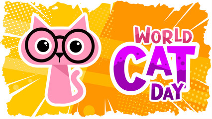 World cat day banner -  vector illustration © KR Studio
