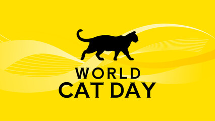 World cat day - banner, poster, vector illustration © KR Studio