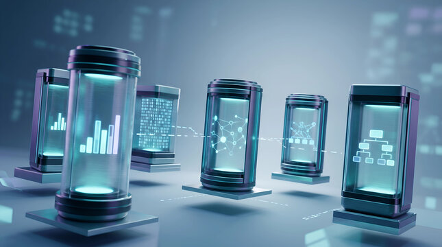 Data Silos and Enterprise Information Modules showing Network Architecture Illustration