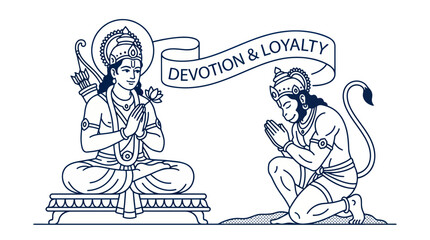 Hindu deity and monkey god expressing devotion and loyalty © rara
