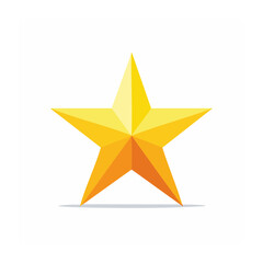 Obraz premium Yellow five-pointed star icon on white background