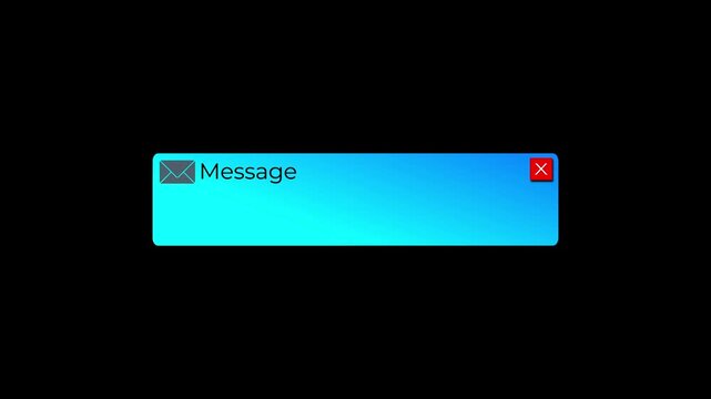 message notification popup window animation with close button ui alert interface.