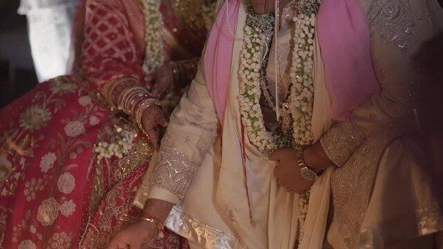 Indian Wedding Rituals with Bride and Groom Performing Sacred Traditions, Pheras, Mandap Ceremony, and Cultural Marriage Customs