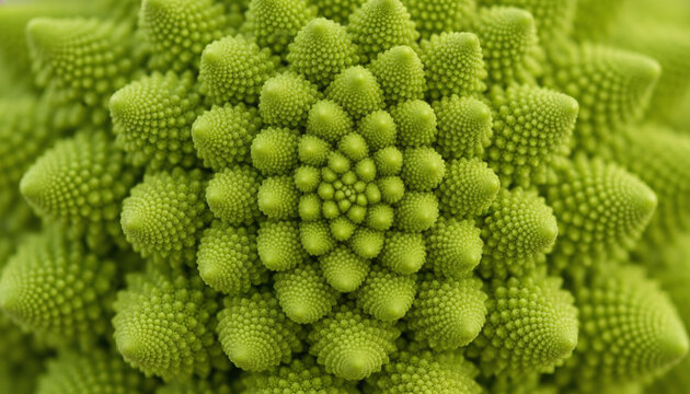 Romanesco broccoli fractal green fibonacci spiral texture
