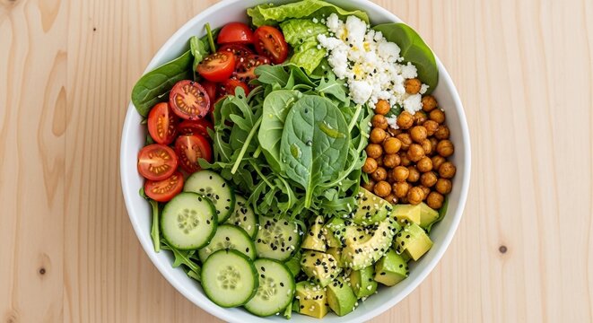 Fresh salad bowl healthy ingredients