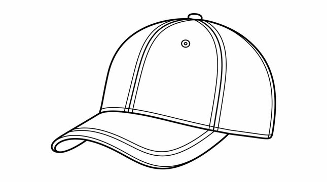 Baseball cap with curved brim and button on top
