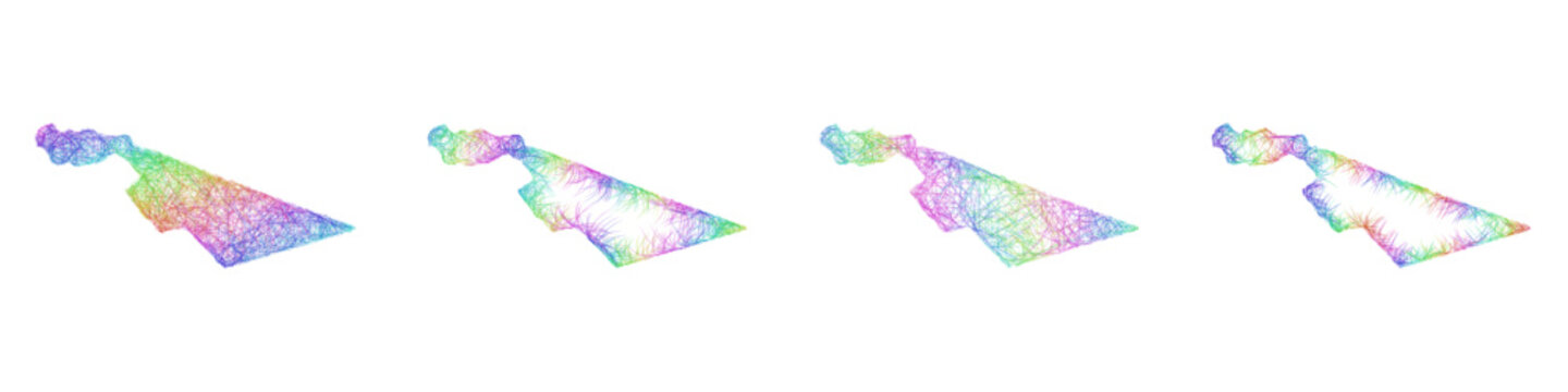 Rainbow sketch Zarqa map design set